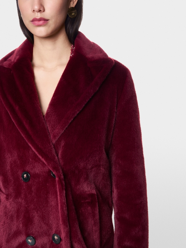 Manteau moelleux à col