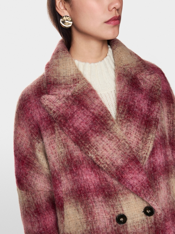 Manteau à motif à carreaux fluide