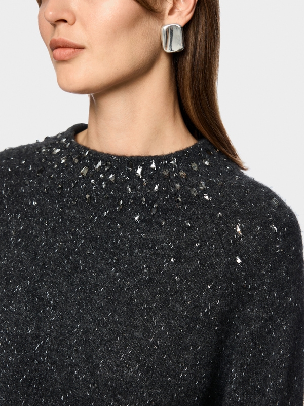 Pull en mélange d'alpaga avec détails pailletés