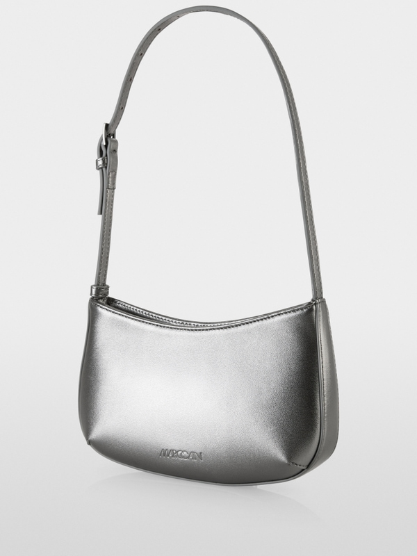 Metallic schoudertas van geitenleer