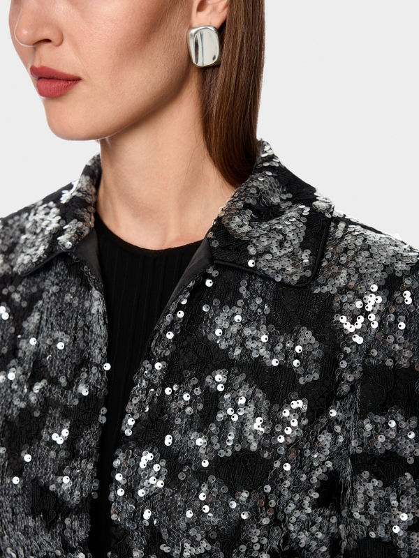 Jacke mit Spitze und Pailletten