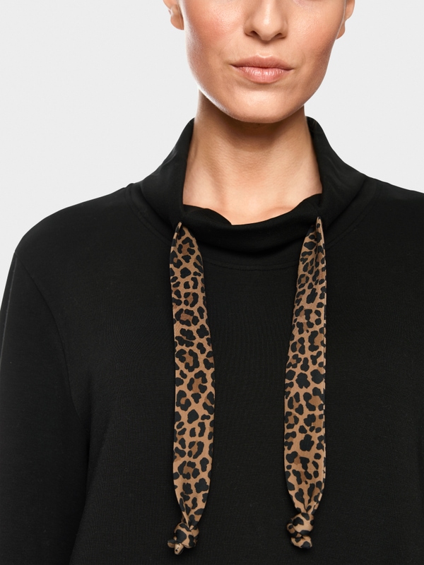 Midi sweatshirt dress with leopard cord