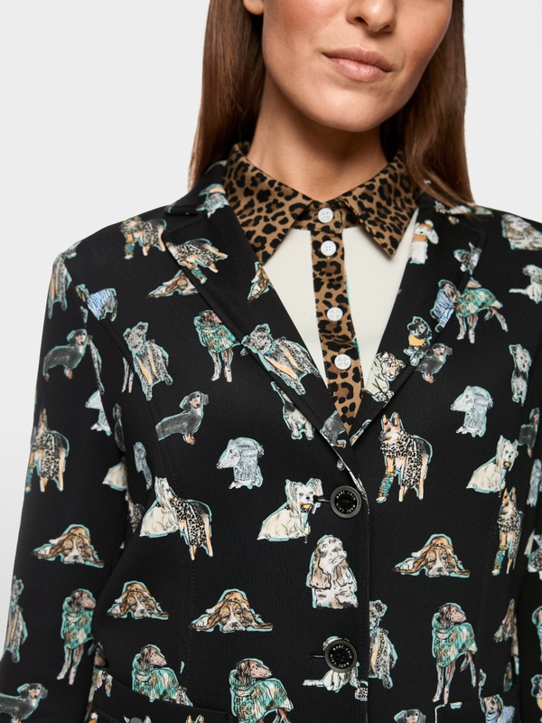Scuba-blazer met doggy print