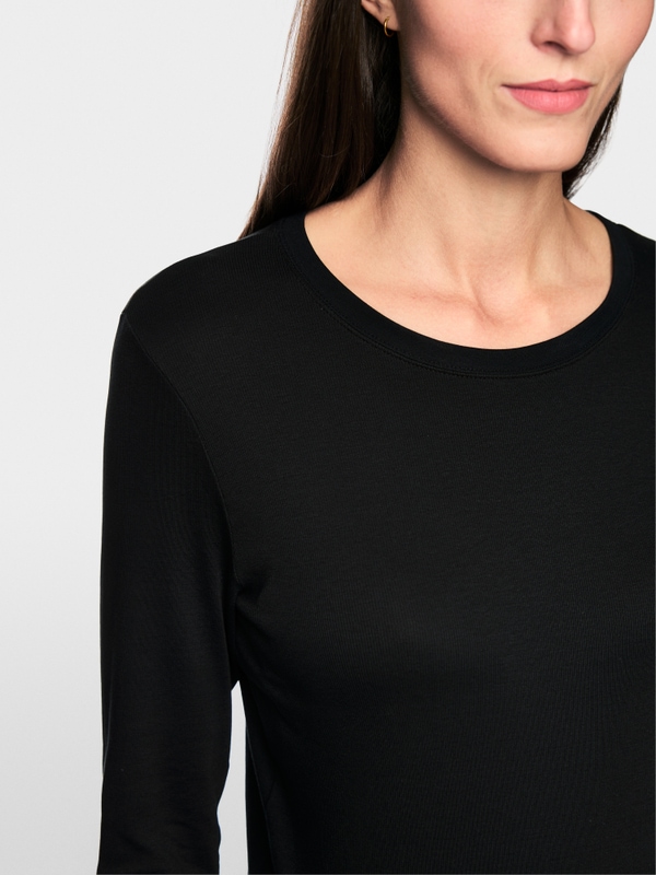 Klassisches Langarmshirt unifarben
