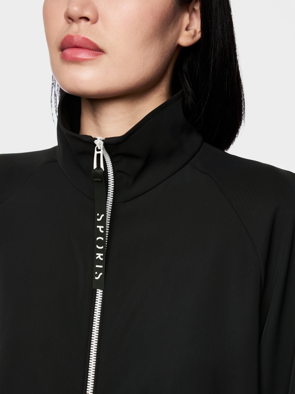 Blouse shirt with zip and drawstring