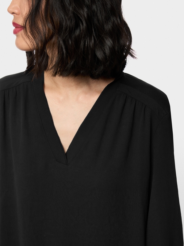 Blouseshirt van materiaalmix