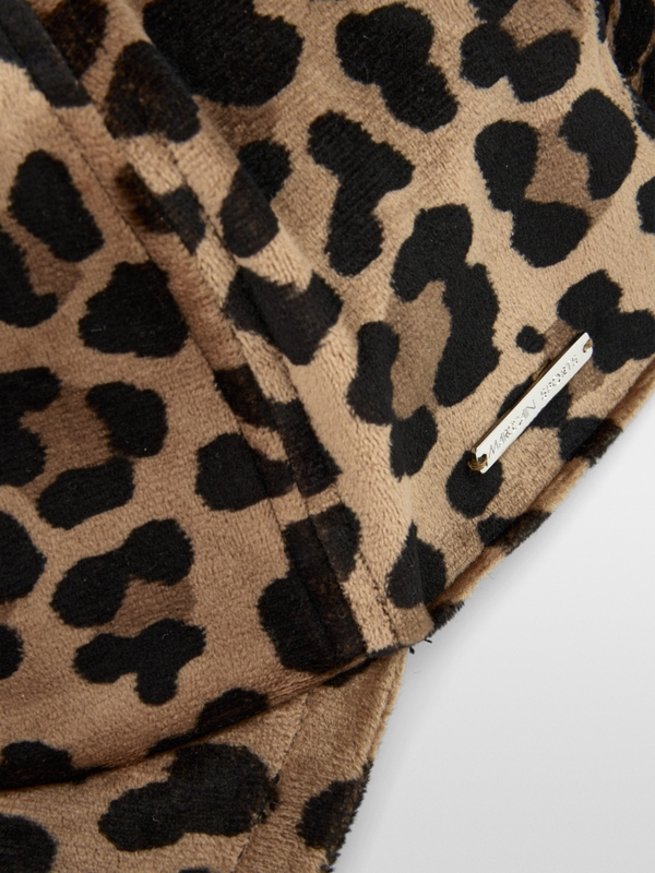 Leopard print cap with adjustable strap