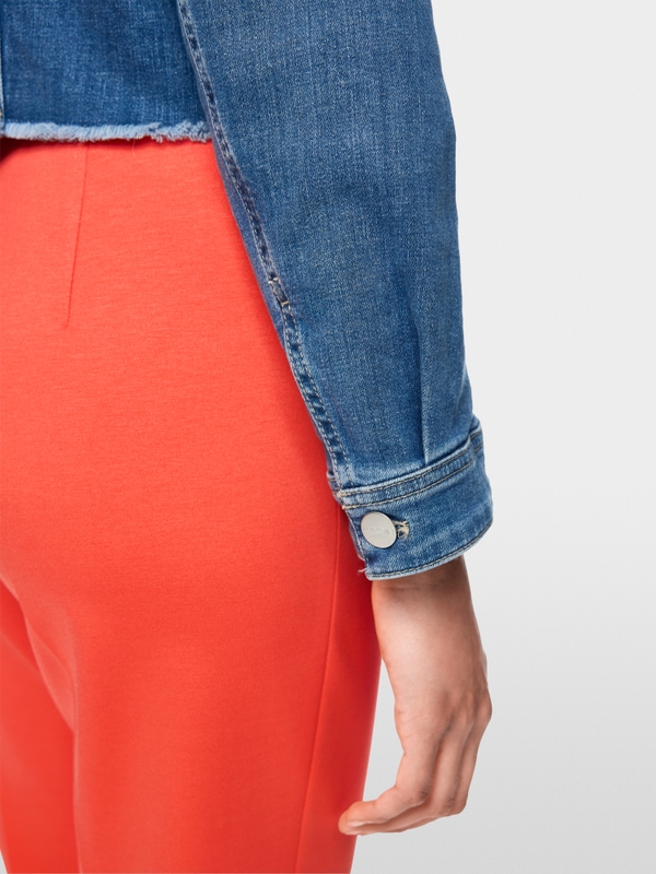 Short denim jacket in stretch cotton