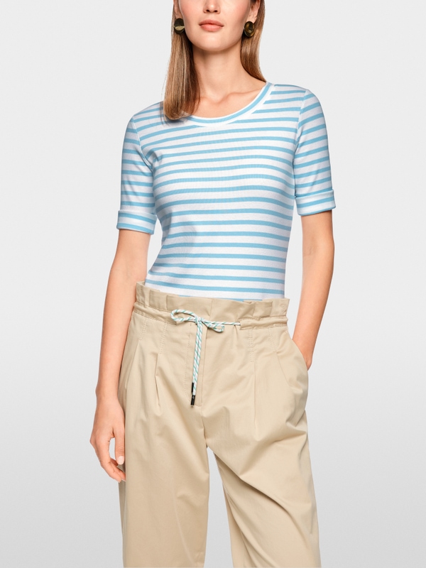 Striped T-shirt made of cotton rib