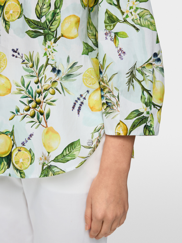 Cotton blouse with lemon print