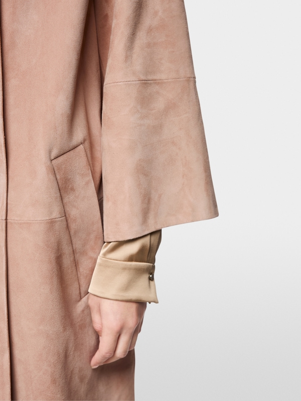 ‘Rethink Together’ suede coat
