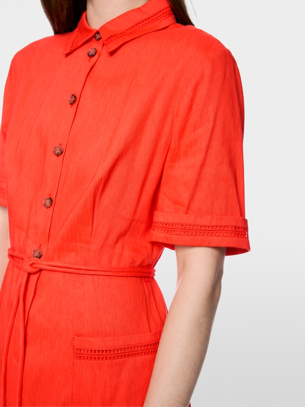 Linen blend mini dress