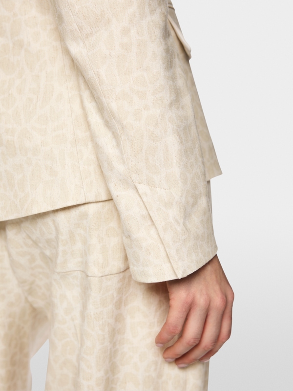 Blazer with subtle leopard print