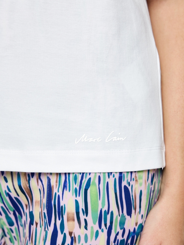 T-shirt en coton stretch avec détails smockés