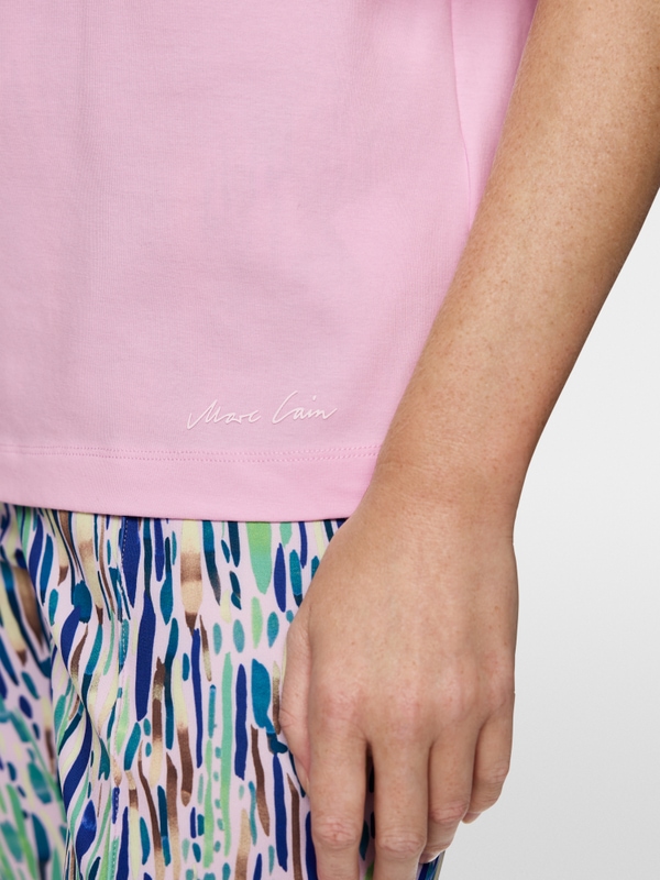 T-shirt en coton stretch avec détails smockés