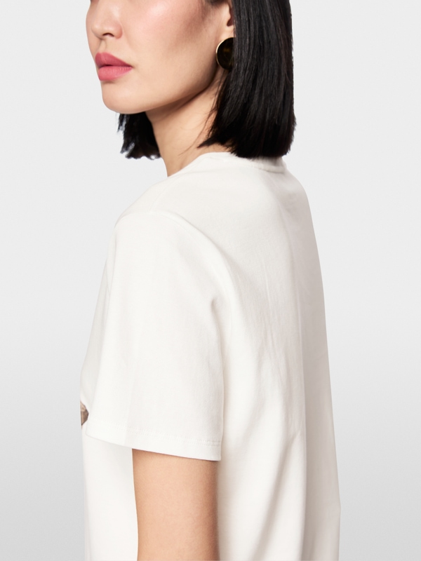 T-shirt à imprimé chat et détails