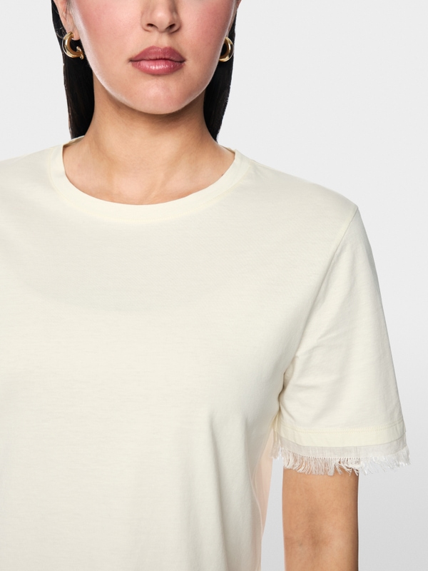 Cotton shirt with fringe