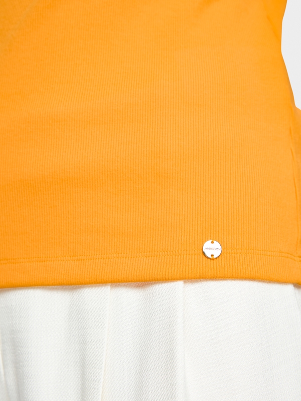 Stretch cotton shirt with cut-out