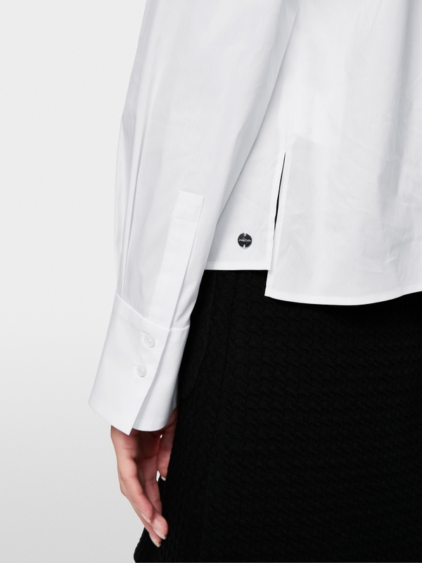 Blouse shirt with stand-up collar