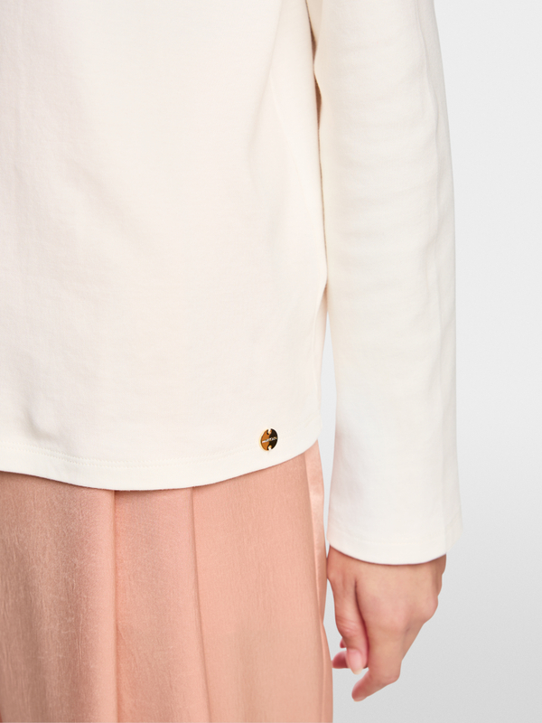 Long-sleeved cotton polo shirt