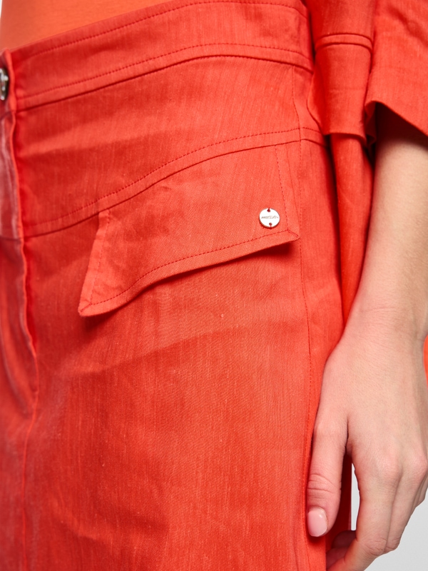 Linen-viscose blend mini skirt