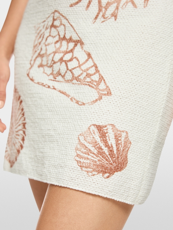 ‘Knitted in Germany’ shells print skirt