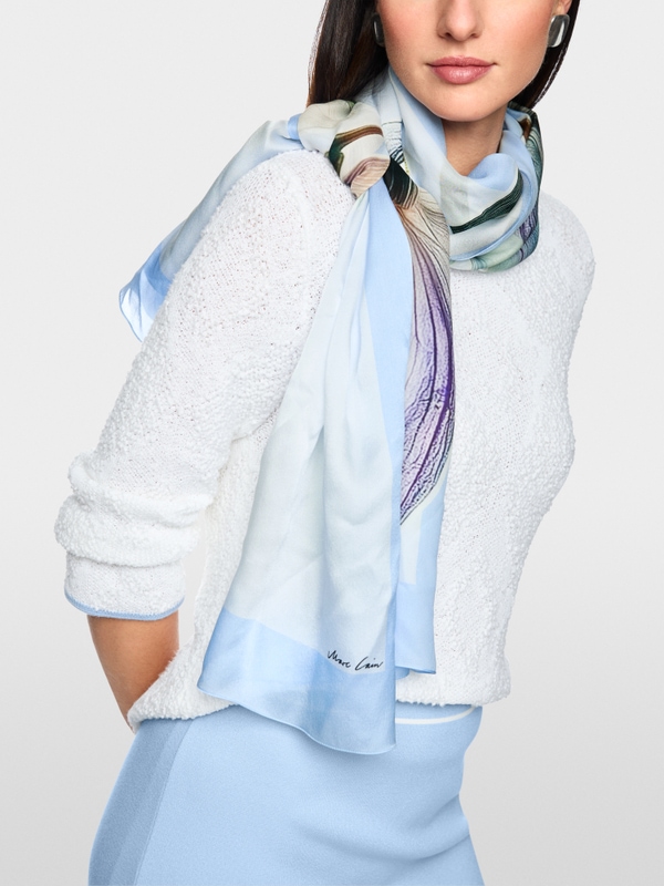 Silk scarf with lily print