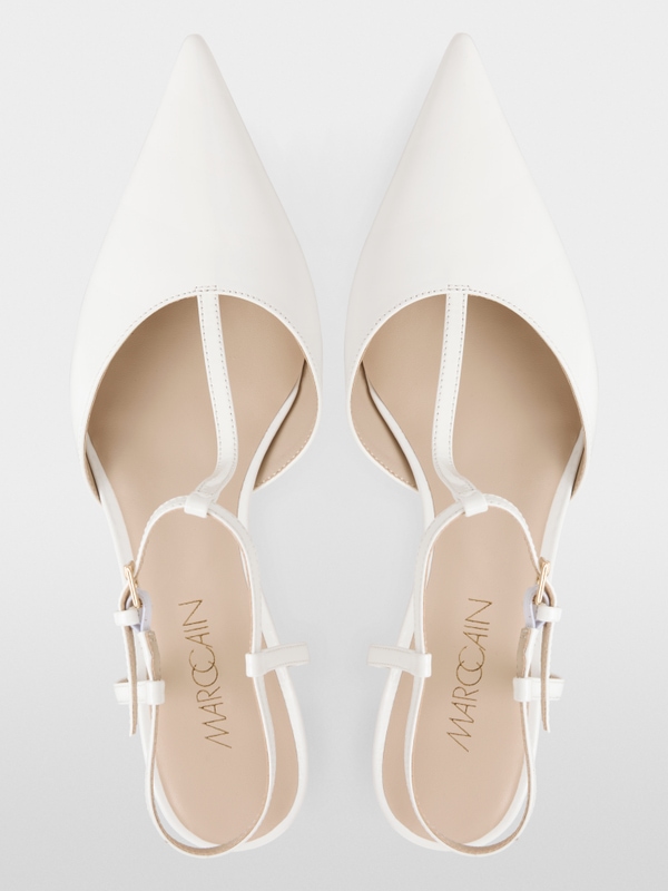 Escarpins à lanières en cuir verni