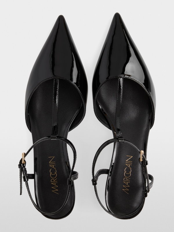 Escarpins à lanières en cuir verni