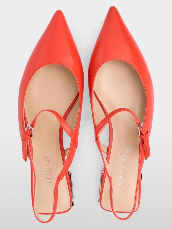 Slingback leather ballerinas