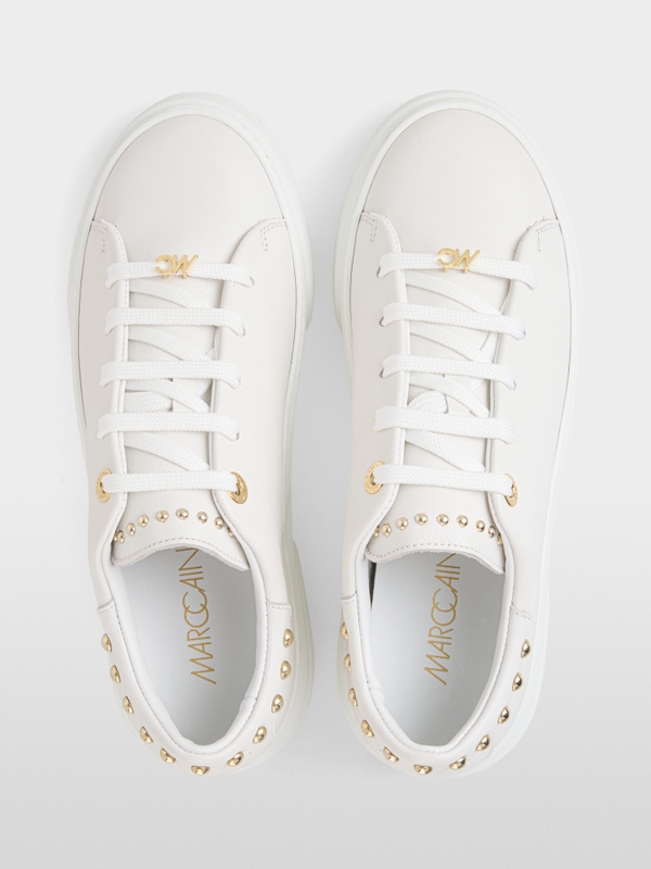 Leather trainers with stud details