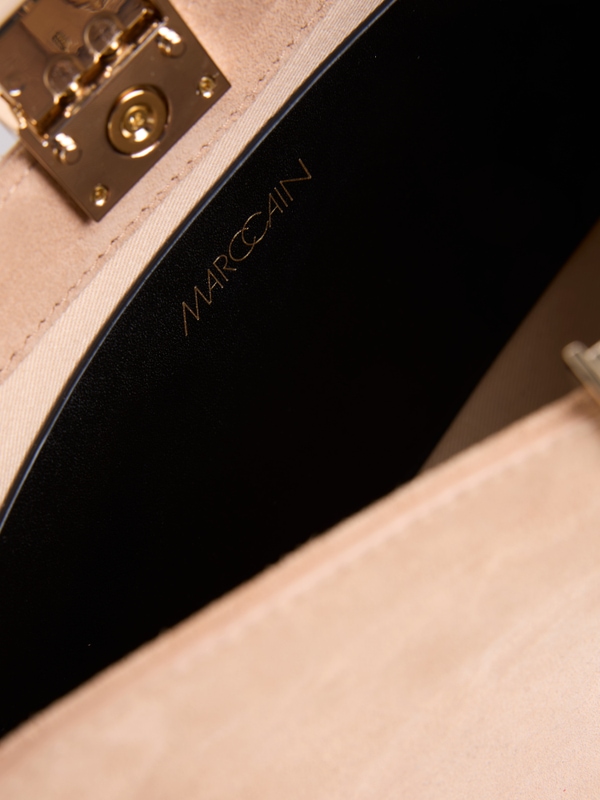 Calf suede shoulder bag