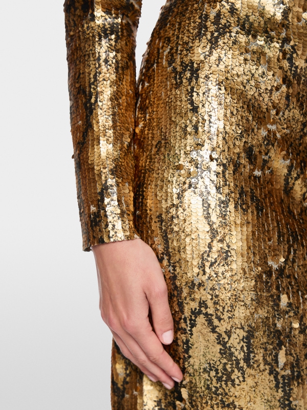 Gouden paillettenjurk