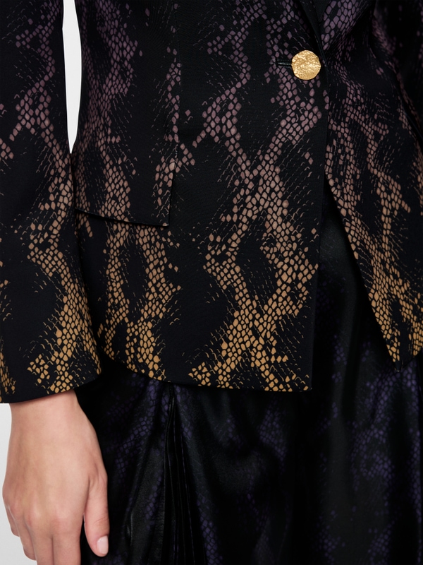 Fitted blazer in snake print