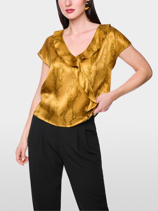 Top en soie à imprimé serpent