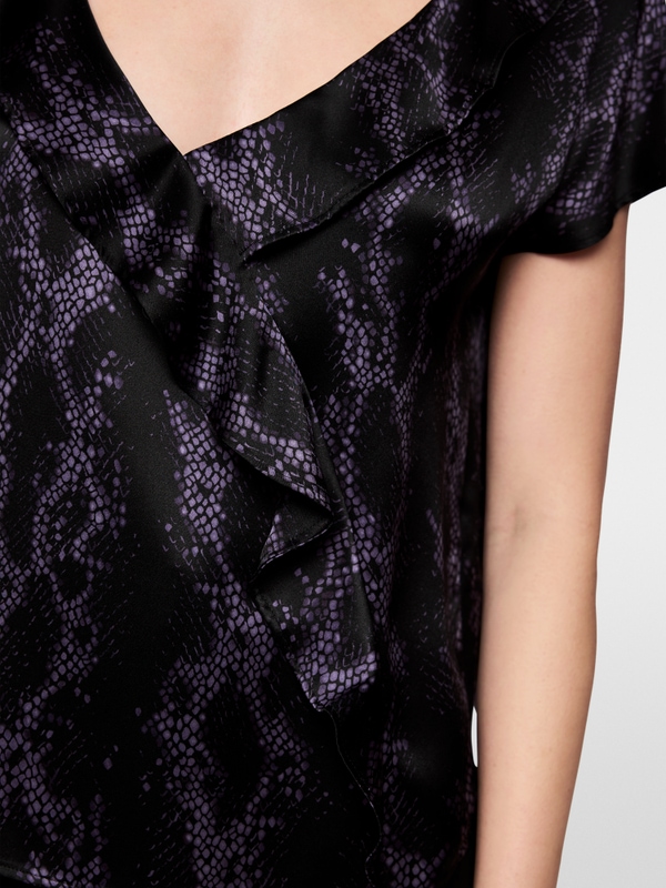 Zijden top met slangenprint