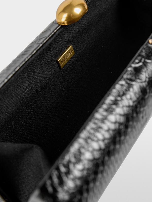 Leather clutch in snake look
