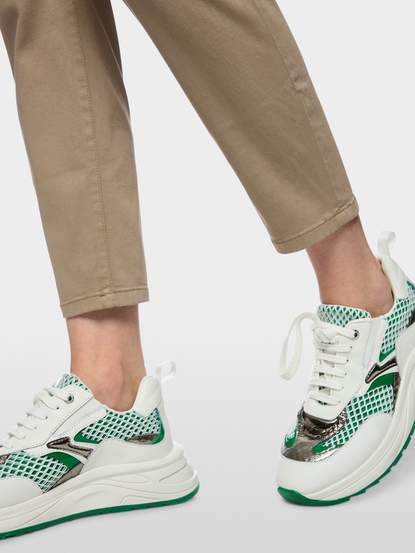 SOFIA slim fit pants with logo waistband