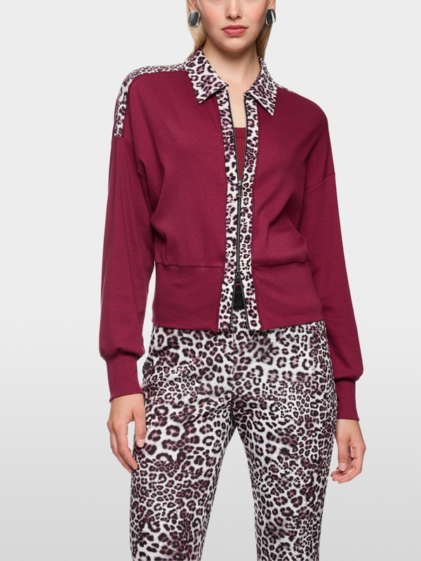Cardigan with leopard details