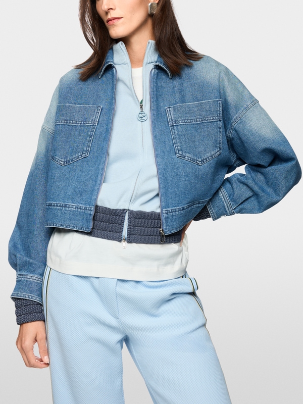 Short denim jacket with zip