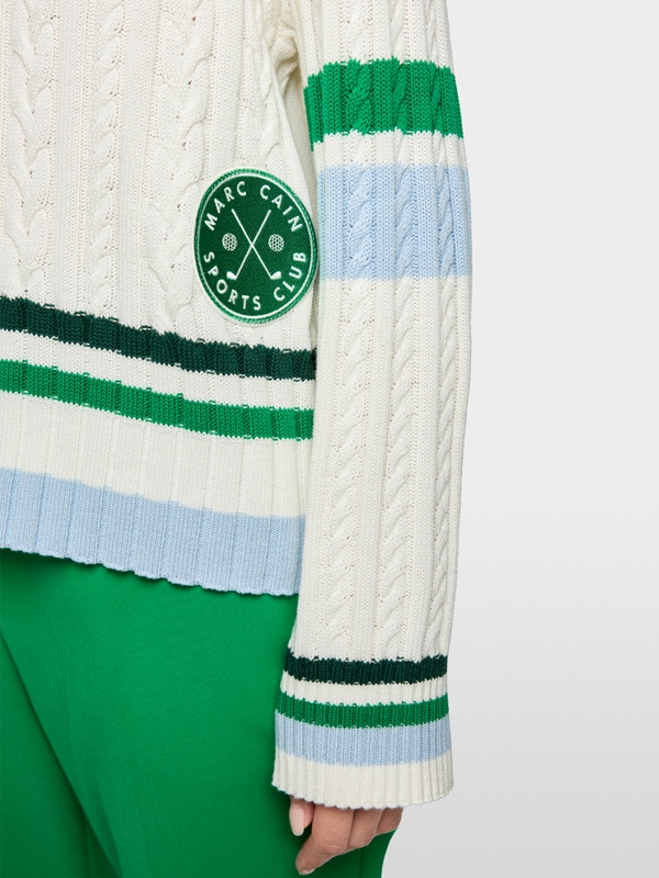 ‘Rethink Together’ cable knit jumper