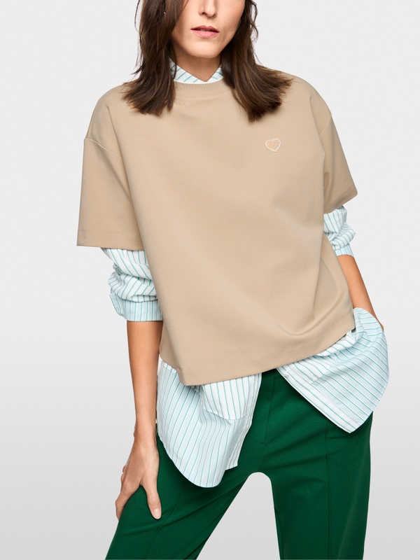 Shirt with heart and striped details