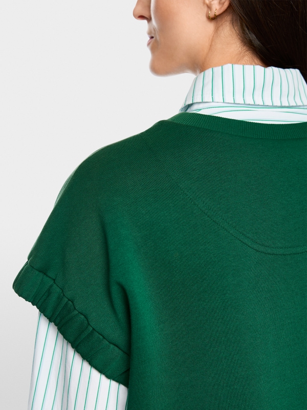 Wide-fitting stretch cotton shirt