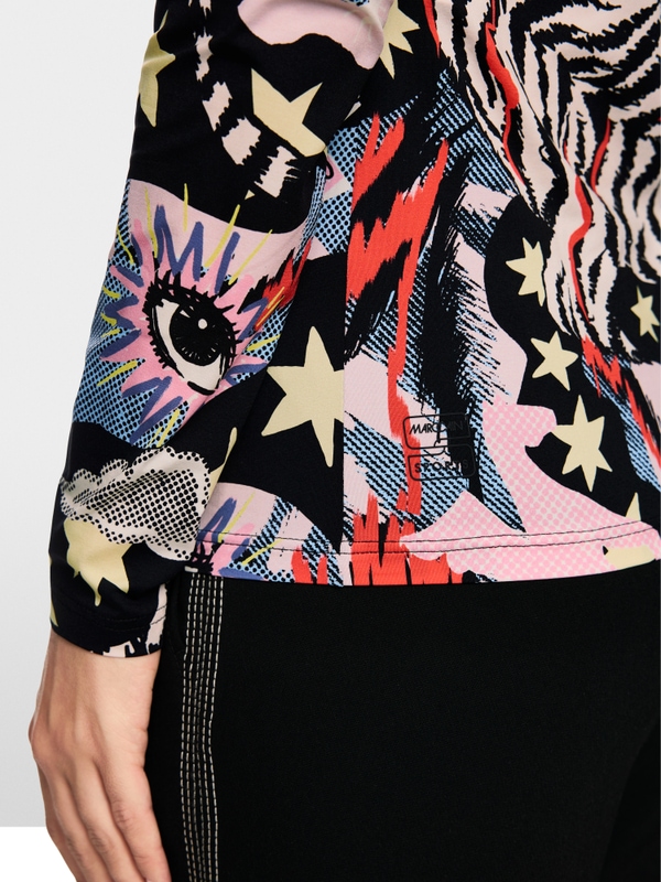 T-shirt à manches longues avec imprimé bande dessinée