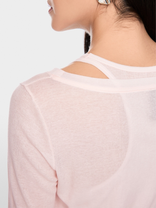 Ribbed long-sleeved shirt