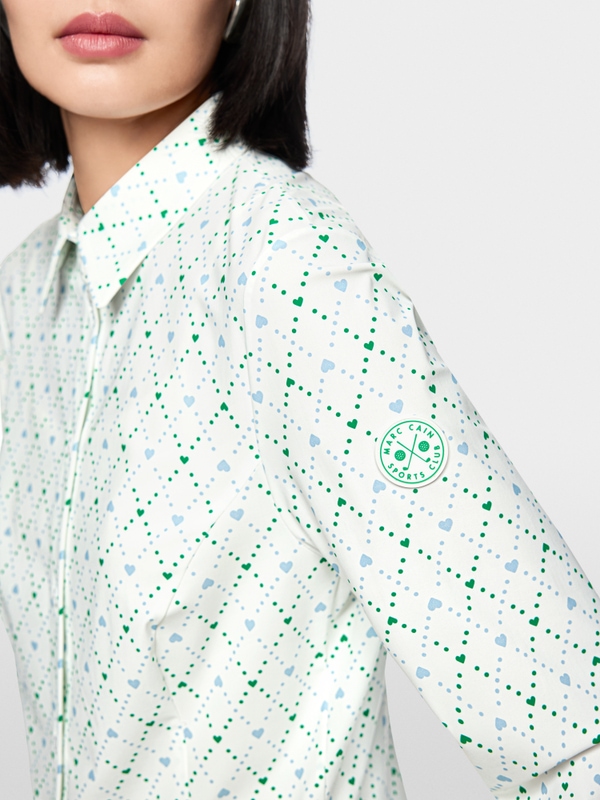 Stretch blouse with heart print