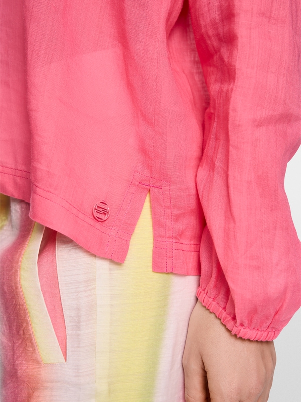 Long-sleeved blouse in ramie