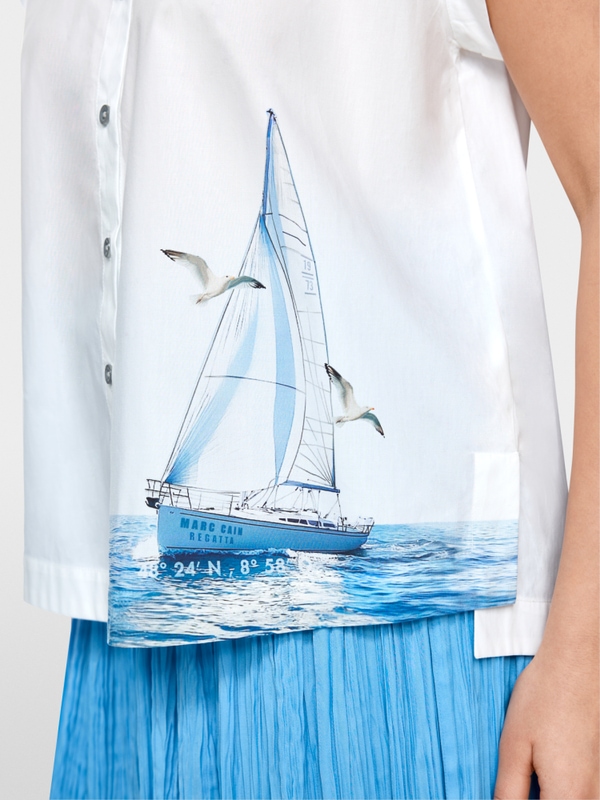Blouse with maritime print