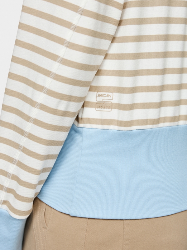 Striped polo shirt in stretch cotton