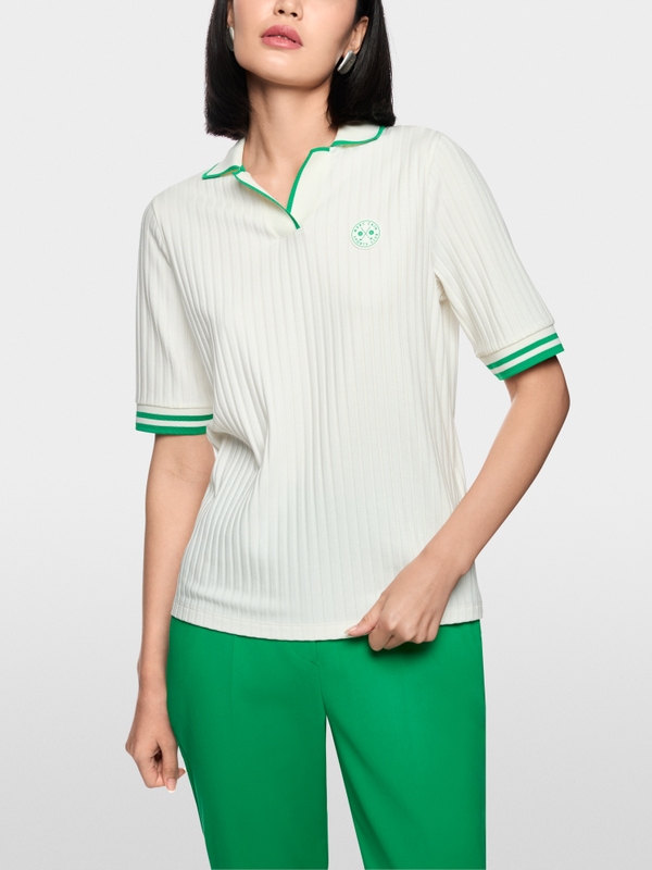 Ribbed polo shirt